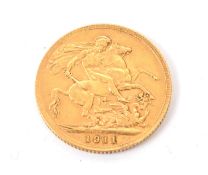 1911 GEORGE V 22CT FULL GOLD SOVEREIGN COIN