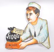 REPRODUCTION FAUX ENAMEL SUNLIGHT SOAP ADVERTISEMENT