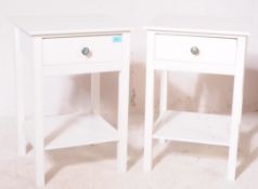 PAIR OF 20TH CENTURY CONTEMPORARY PAINTED BEDSIDE TABLES