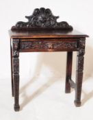 VICTORIAN 19TH CENTURY CARVED OAK HALL / CONSOLE TABLE