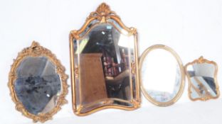 COLLECTION OF FOUR 20TH CENTURY REPRO GILT MIRRORS