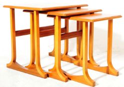 NATHAN FURNITURE - CONTEMPORARY TEAK WOOD NEST OF TABLES