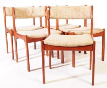 VAMDRUP STOLEFABRIK - FIVE MID CENTURY TEAK DANISH CHAIRS