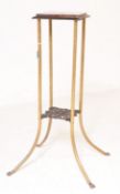 VICTORIAN BRASS & MAHOGANY JARDINIERE TORCHERE PLANT STAND