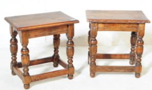 PAIR OF EARLY 20TH CENTURY OAK JOINT STOOLS