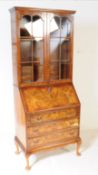 20TH CENTURY QUEEN ANNE REVIVAL WALNUT BUREAU BOOKCASE
