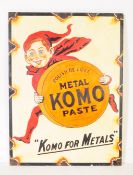 REPRODUCTION FAUX ENAMEL KOMO POLISH ADVERTISEMENT