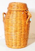 VINTAGE 20TH CENTURY WICKER AMPHORA LAUNDRY BASKET