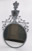 FRENCH 20TH CENTURY 1930S EBONISED WROUGHT IRON MIRROR