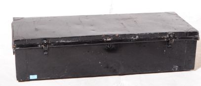 MID CENTURY BLACK METAL TOOL BOX CHEST