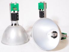 THORN - THREE LARGE INDUSTRIAL ALUMINIUM PENDANT LIGHT SHADES