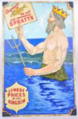 REPRODUCTION FAUX ENAMEL SPRATS ADVERTISEMENT