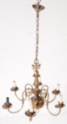 20TH CENTURY BRASS DUTCH MANNER CHANDELIER