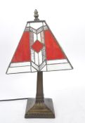 20TH CENTURY DECO TIFFANY STYLE TABLE LAMP