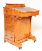 LATE VICTORIAN WALNUT INLAID DAVENPORT WRITING DESK