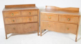 TWO EARLY 20TH CENTURY OAK CHEST OF DRAWERS