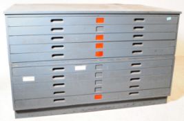 BRITISH MODERN DESIGN - PAINTED GREY PLAN CHEST OF DRAWERS