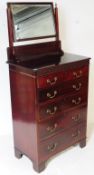 CHINESE CHIPPENDALE EDWARDIAN DRESSING CHEST OF DRAWERS