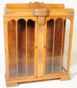 1930S ART DECO WALNUT CHINA DISPLAY CABINET VITRINE
