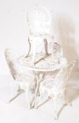 VICTORIAN REVIVAL CAST METAL GARDEN TABLE & CHAIRS