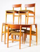 MID CENTURY 1960S TEAK DINING TABLE & SIX CHAIRS