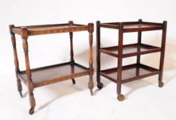 TWO 20TH CENTURY 1920S OAK SERVING TROLLEYS