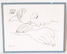 PABLO PICASSO PRINT - RESTING WOMAN (9.8.52 XXII)
