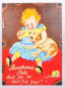REPRODUCTION FAUX ENAMEL BEECHAMS PILLS ADVERTISEMENT