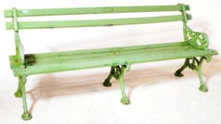 EARLY 20TH CENTURY 1930S GREEN PAINTED GARDEN BENCH