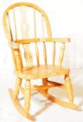 20TH CENTURY OAK CHILDS WINDSOR ROCKING CHAIR