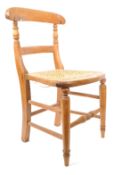 19TH CENTURY ELM CHILDREN'S CHAIR WITH CANE RATTAN SEAT