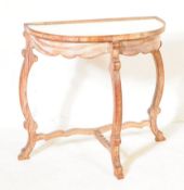 EARLY 20TH CENTURY 1920S MIRROR TOP CONSOLE / DEMI LUNE TABLE