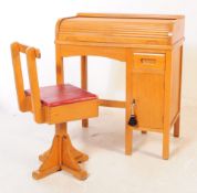 BRITISH MODERN DESIGN - MID 20TH CENTURY BEECH SCHOOL DESK