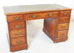 VICTORIAN MAHOGANY TWIN PEDESTAL DESK