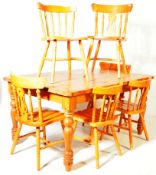 COUNTRY PINE KITCHEN REFECTORY DINING SUITE TABLE & CHAIRS
