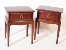 BRITISH MODERN DESIGN - PAIR STAG MINSTREL BEDSIDE TABLES