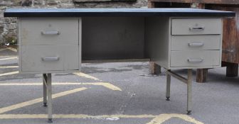 20TH CENTURY INDUSTRIAL METAL WORKSHOP DESK