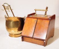 EARLY 20TH CENTURY COAL PURDOMIUM, SCUTTLE & COMPANION