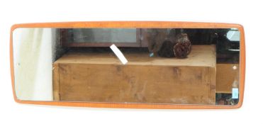 BRITISH MODERN DESIGN - MID CENTURY TEAK WALL MIRROR
