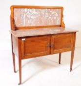 EDWARDIAN MAHOGANY & MARBLE WASHSTAND