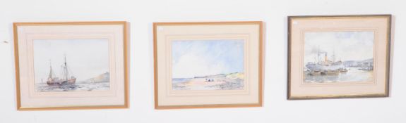 THREE 20TH CENTURY DAVID GAPPER MARITIME WATERCOLOUR PAINTINGS
