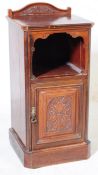 VICTORIAN WALNUT CARVED POT CUPBOARD / BEDSIDE TABLE