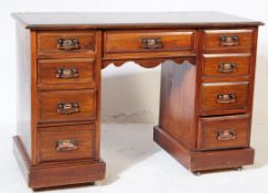 EDWARDIAN 1900S MAHOGANY PEDESTAL WRITING DESK