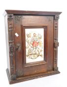 VICTORIAN 19TH CENTURY CARVED OAK SMOKERS CABINET