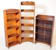 THREE EARLY 20TH CENTURY / 1920S OPEN FACED BOOKCASES
