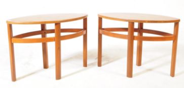 MID CENTURY 1960S TEAK ELLIPSE SIDE TABLES