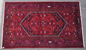 MID CENTURY PERSIAN MALAYER HAND KNOTTED RUG