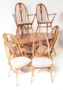 ERCOL SWAN PATTERN WINDSOR GOLDEN DAWN ELM DINING SUITE