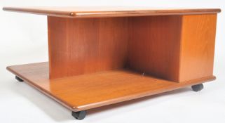 BRITISH MODERN DESIGN - LOW TEAK COFFEE TABLE / BOOKCASE