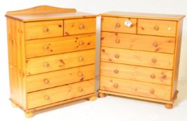 PAIR OF CONTEMPORARY COUNTRY PINE CHEST OF DRAWERS